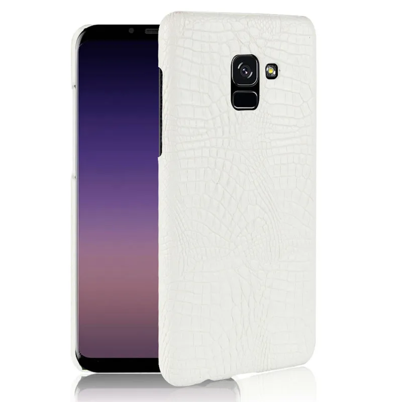Чехол для Samsung A5 2018 Жесткий ПК с крокодиловым лицевым покрытием + задняя крышка из