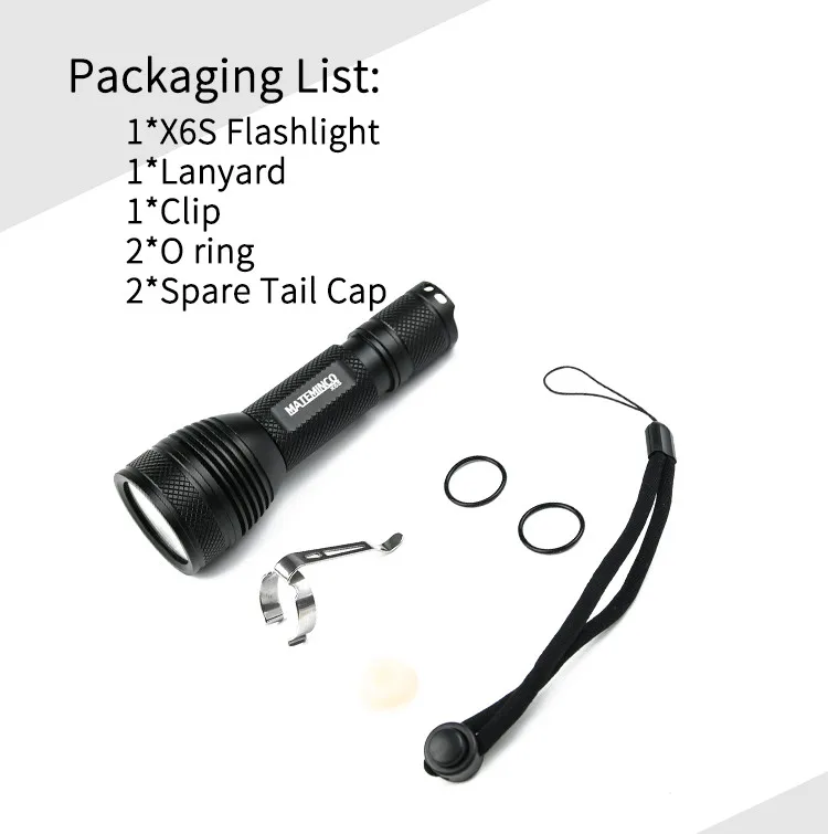 Тактический фонарь Mateminco X6S 3 * Cree Xpl Hi / Nichia 219C LEDs max 3000 люмен луч бросок 227 м наружный