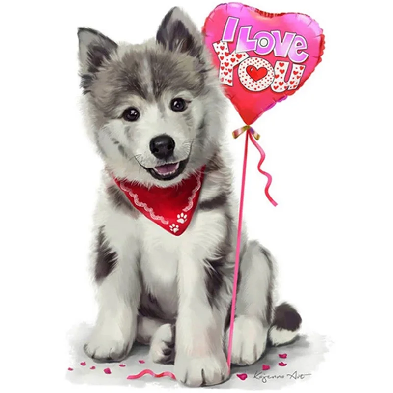 5D Diy Алмазная вышивка полная дрель квадратный собачий шар Картина Вышивка