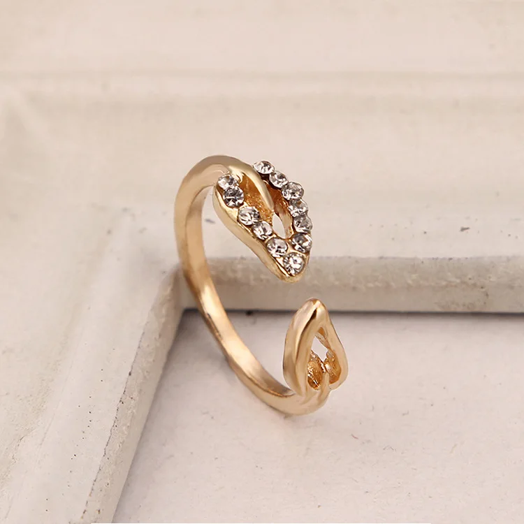 

2016 Lowest Price Men's Women's Adjustable Rhinestones Leaves Opening Cuff Couple Ring Lover Rings For Women Party Wedding Ring