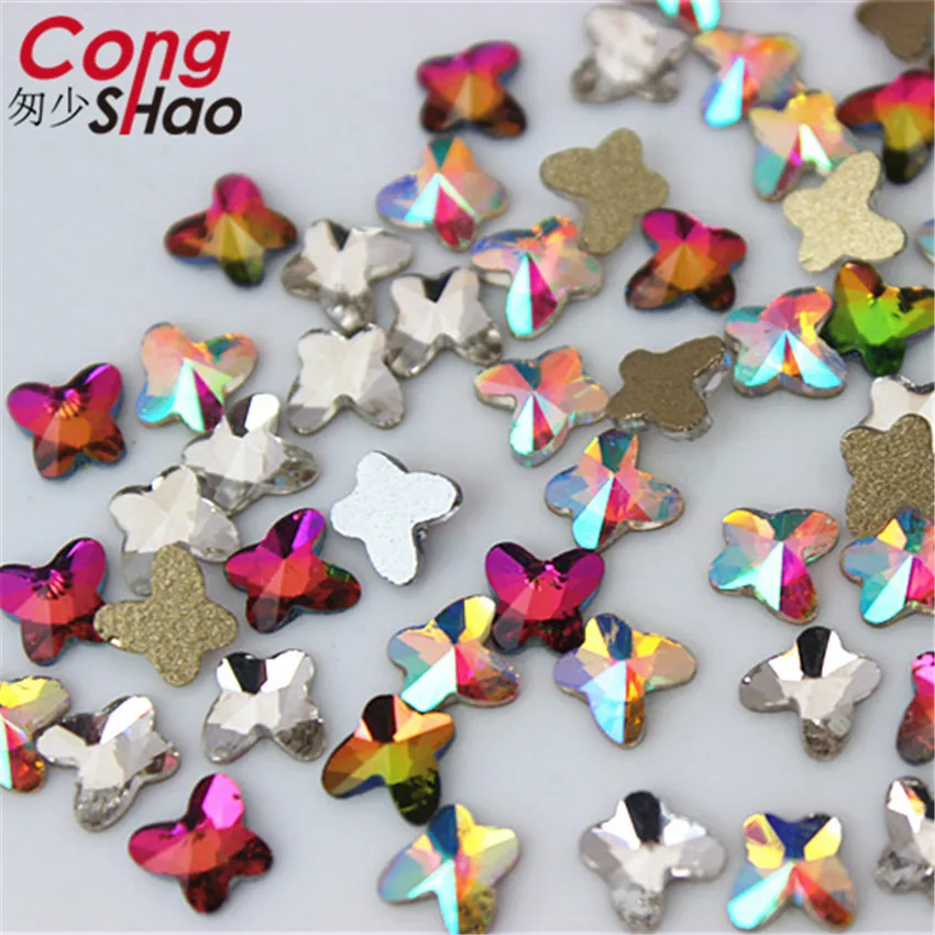 Стеклянные стразы-бабочки Cong Shao 100 шт. 5*5 2 м для украшения ногтей Блестящий наряд с