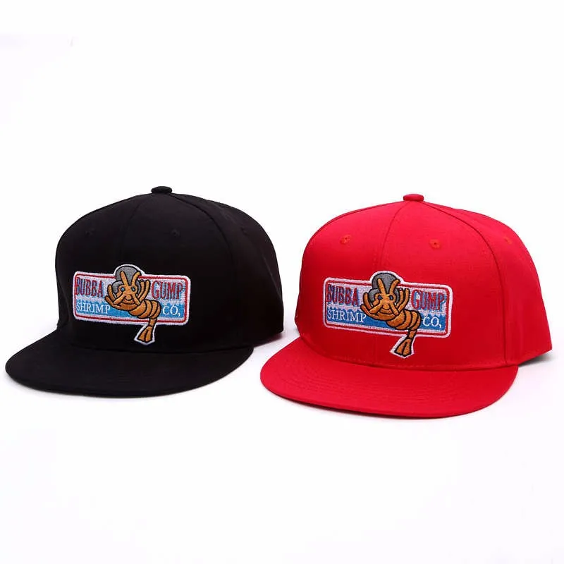 Ретро Кепка bubba gump креветки Co. Фильм Форрест Гамп 80 s Snapback Cap плоский шлем счета red hat