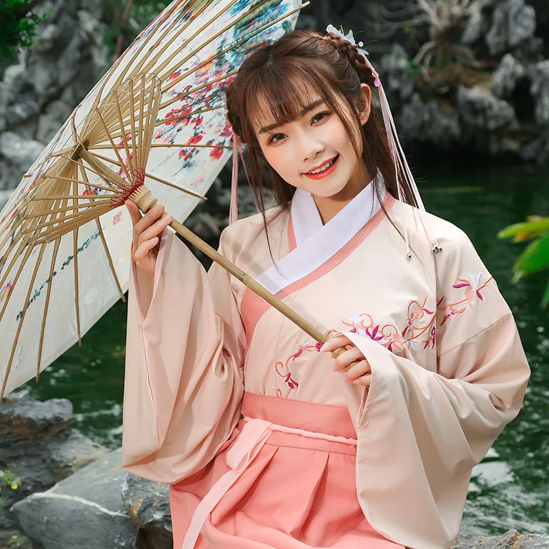Летнее платье Hanfu в китайском стиле Повседневное для взрослых женщин свежая и