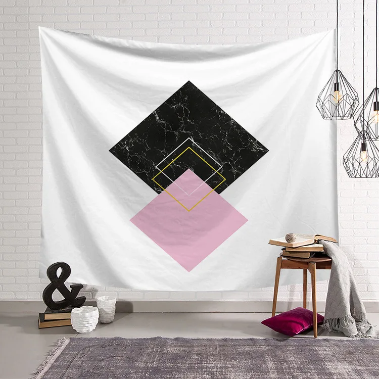 Pink Believe Oneself Color Marble House Bathroom Decorative Outdoor Tapestry Wall Hanging Sheets Picnic Cloth Home Decor Gift | Дом и сад