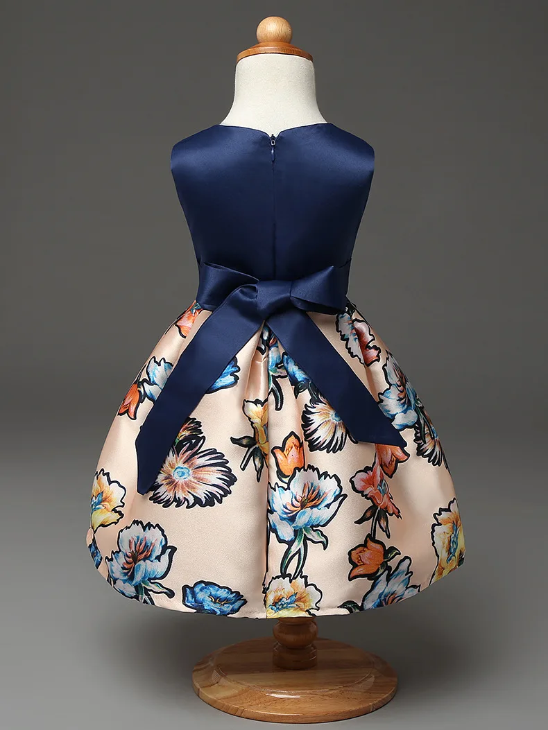 2017 Summer Children Girls Dresses Sleeveless Baby Ball Gown Dress Kids Party Wedding for Flower Girl 3-8Y | Детская одежда и