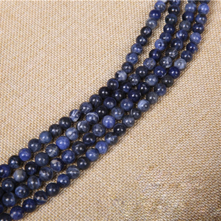 Бусины Из Натурального старого синего камня круглые бусины аксессуары для