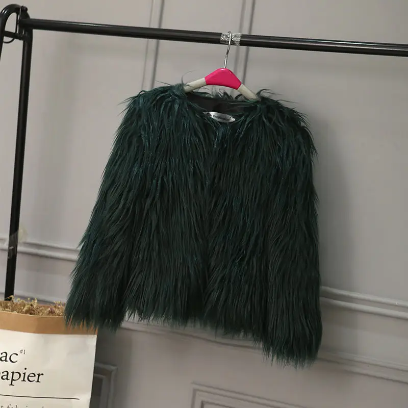 Autumn Winter Fur Jackets For Girls Princess Coat Waterfall Baby Girl Faux Fashion Kids Children Outerwear | Детская одежда и