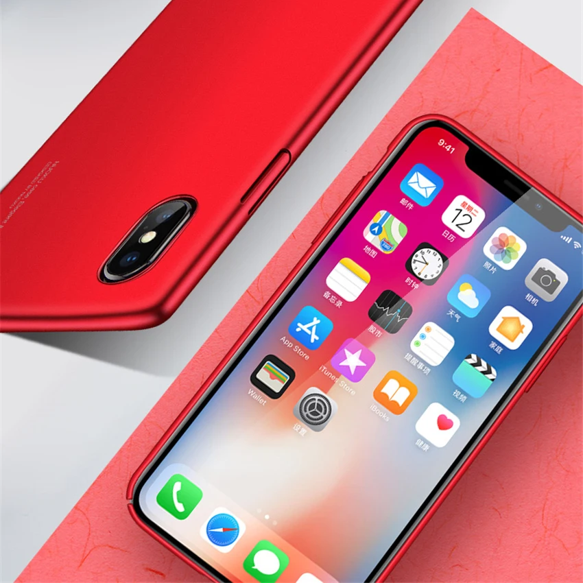 Простой чехол для телефона Тонкий матовый iPhone 7 8 Plus X Матовый Противоскользящий