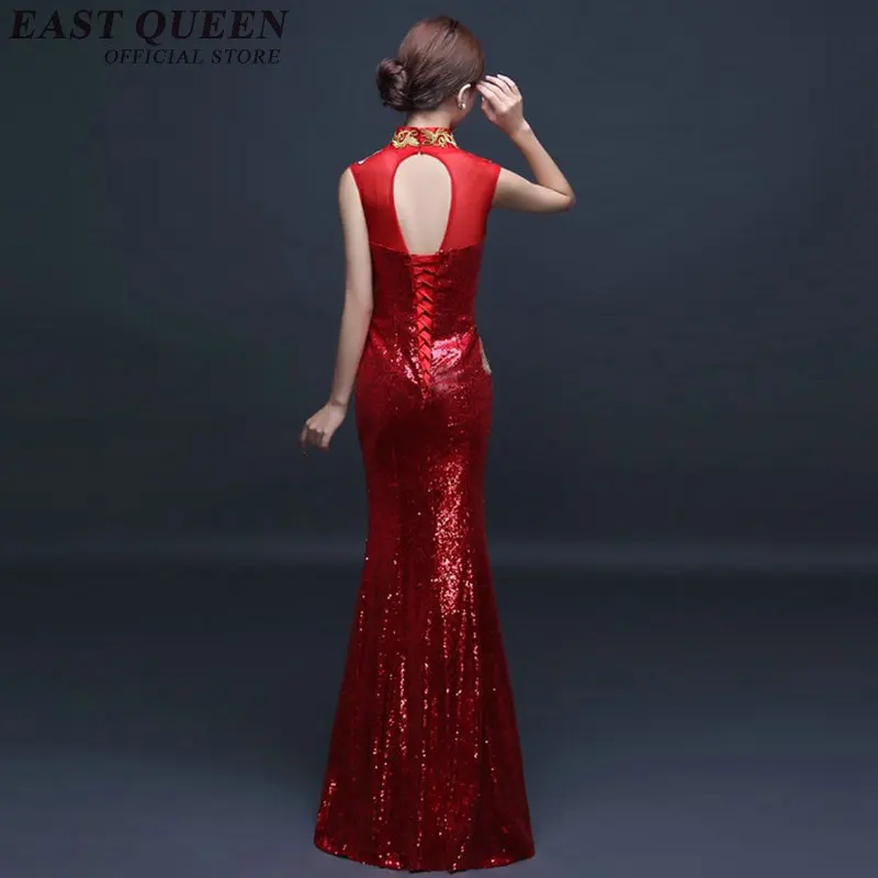 Новое поступление 2018 Восточное вечернее платье без рукавов qipao китайское Русалка