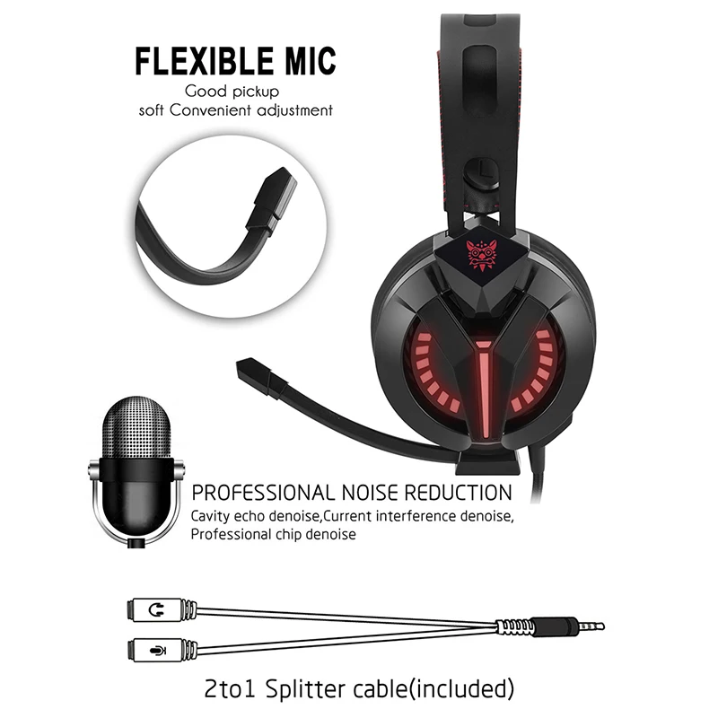 DPRUI игровые наушники ps4 басс с шумоподавлением для компьютера микрофоном пк