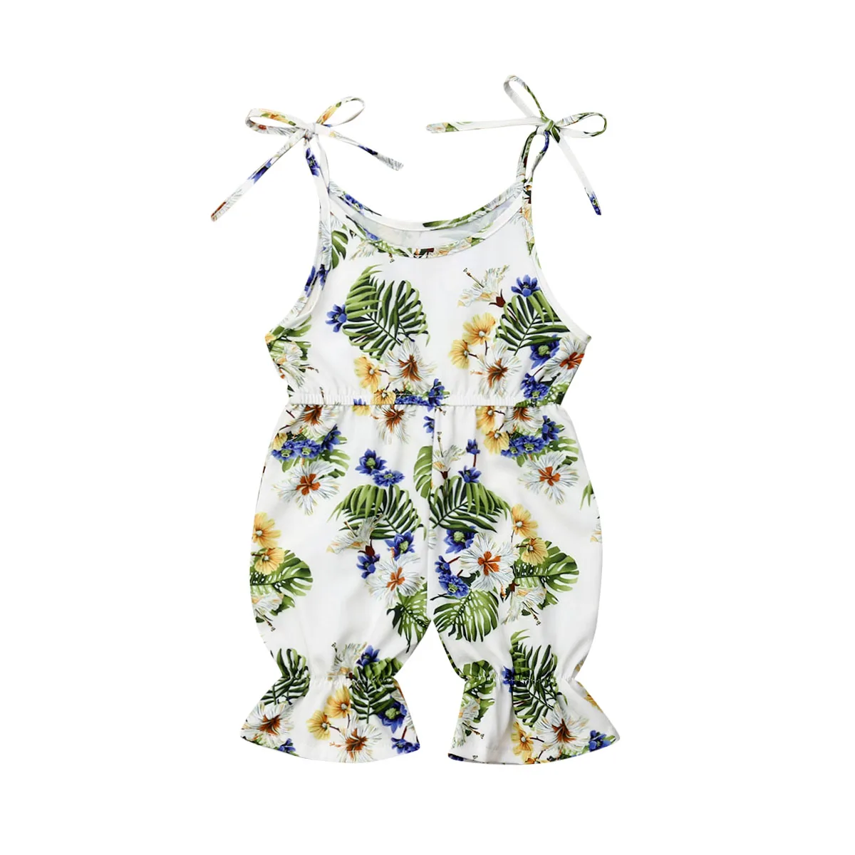 Комбинезон без рукавов с цветочным рисунком для новорожденных девочек