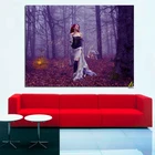 HD с принтом красивая сексуальная девушка в с фиолетовым лесом пейзаж живопись на холсте для картина на стену для Гостиная плакат Куадрос Декор