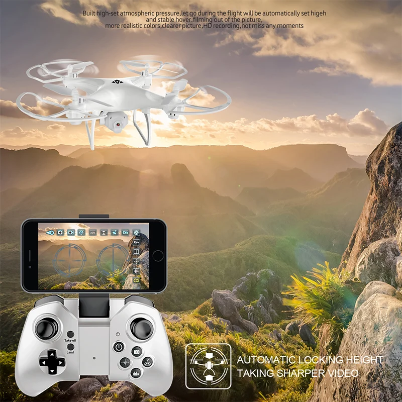 Радиоуправляемый Дрон с камерой Квадрокоптер 2.0MP 0.3MP FPV WiFi передача высоты