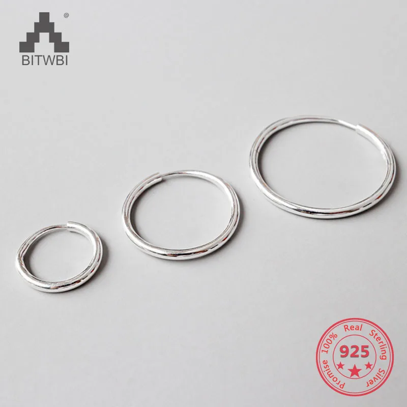 

Dropshipping 100% S925 Sterling Silver CHIC Simple Round Hoop Earrings