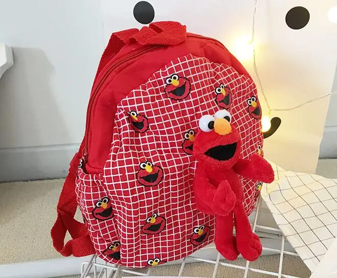 Candice guo! Новый супер милый плюшевый рюкзак Улица Сезам elmo красная сумка на плечо