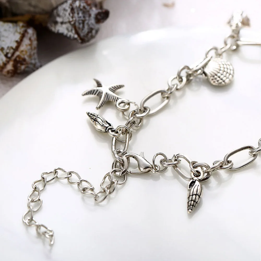 Женские браслеты на щиколотке из нержавеющей стали 24 см винтажная модная цепочка