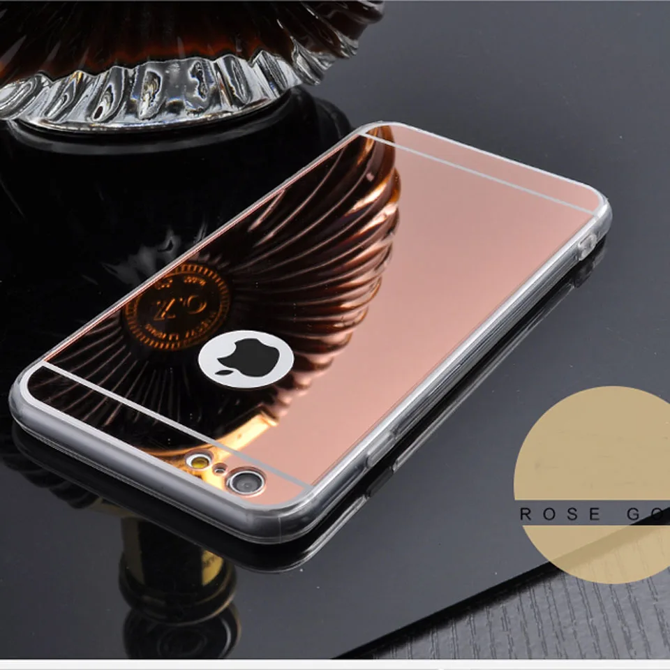 Чехлы Роскошные зеркальные ТПУ Мягкие силиконовые чехол для iPhone 5 5S SE 6 6s 7 8 Plus X XS MAX