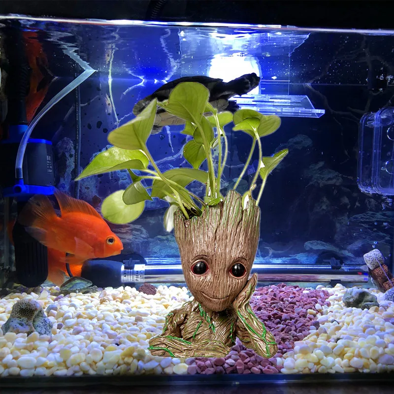 Groot Tree Man Aquarium Decoration Guardians of The Galaxy Hero Action Figure Decor for Aquarium Fish Tank Flowerpot Pen Pot