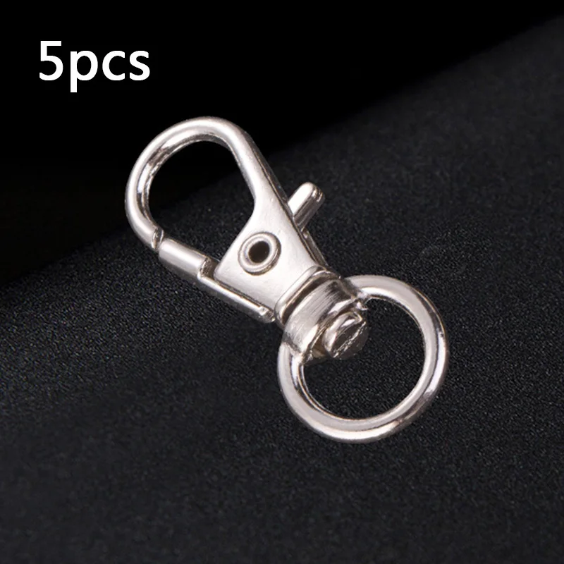 5PCS/Lot Silvery Clasps Popular Key Ring Keychains Making Key Hook DIY High Quality Clips Keychain Split Lobster Clasp
