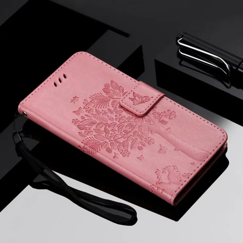 Для Samsung Galaxy S9 S8 Plus S6 S7 Edeg чехол Роскошный чехол-книжка с кошкой деревом для J4 J6 A8 A6
