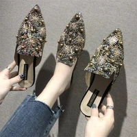 summer flats mules lady sandals slippers serpentine slip on pointed toe women mules outdoor slipper shoes woman slides