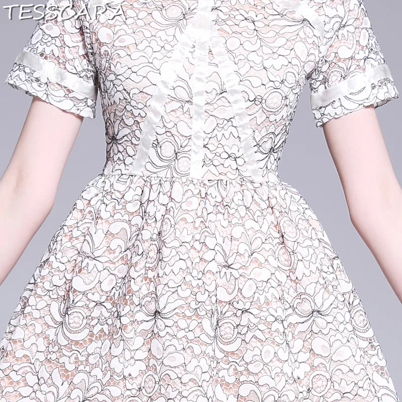 Женское летнее элегантное белое кружевное платье TESSCARA женские