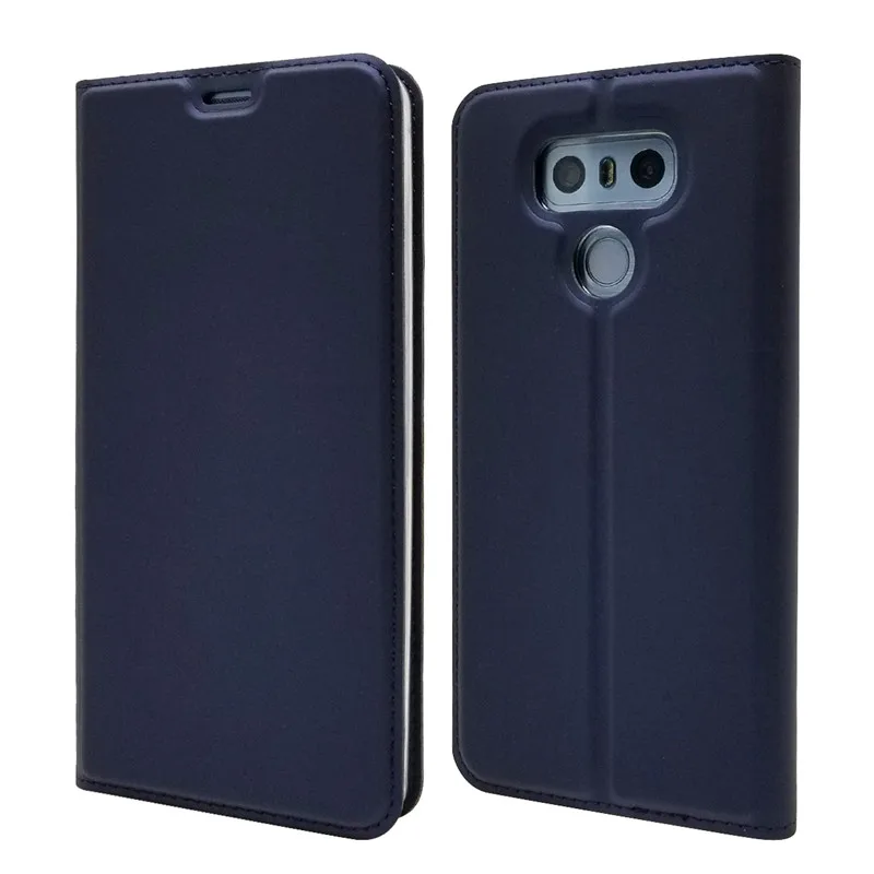 Navy CBL high quality Flip Leather Case For LG G6 G7 Q6 Q8 Book Style Stand Wallet Phone Cover For LG G6 V20 V30 case - Цвет: Navy
