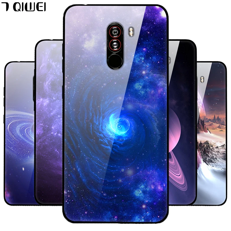Чехол для Xiaomi Pocophone F1 жесткая задняя крышка из закаленного стекла Redmi Note 8 Pro чехол