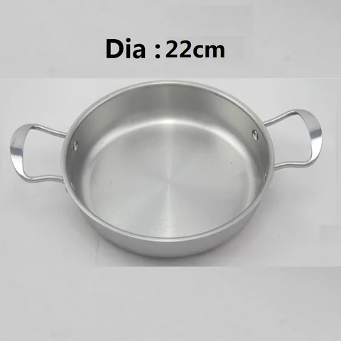 Сковорода жаровни и сковороды из нержавеющей стали с внутренним диаметром 22 см