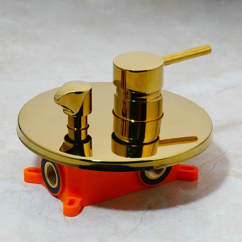 YANKSMART позолоченный смеситель для душа ванной набор кран настенный ванна 2 функции