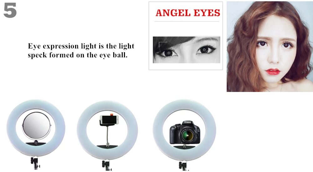 Yidoblo черный FS-480II Камера фото/Studio/телефон/видео 18 &quot48 Вт 480 круглая лампа LED Ring Light