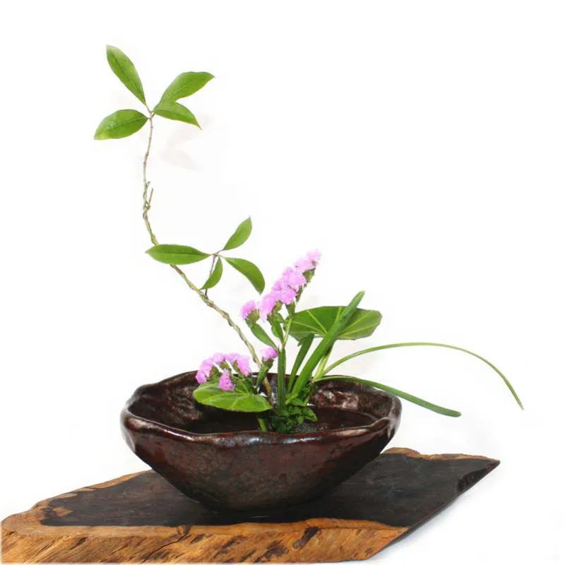 Японский цветочный горшок с узором из камня Настольная Ваза Ikebana Гидропонные