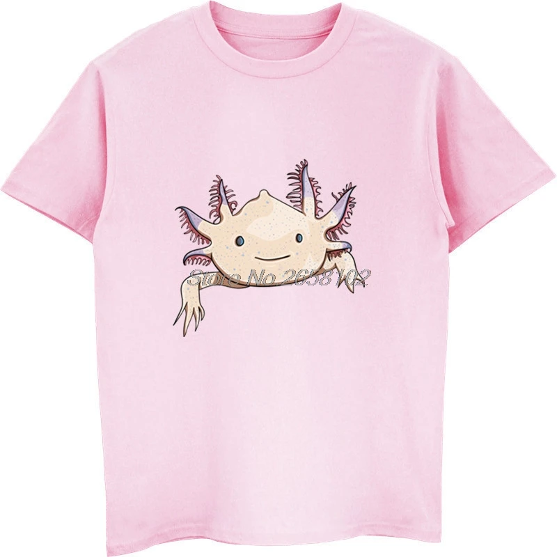 Мужская футболка Axolotl с забавным мультяшным принтом животных 100% хлопок