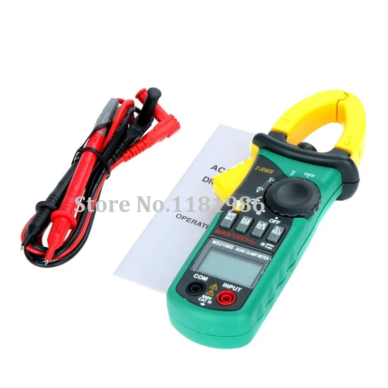 MASTECH MS2108S True RMS цифровой AC/DC токовые клещи мультиметр Емкость Частота пусковой ток