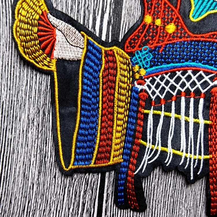 20 см этнический вышитый патч Пекинская опера аппликация Одежда отверстие ремонт