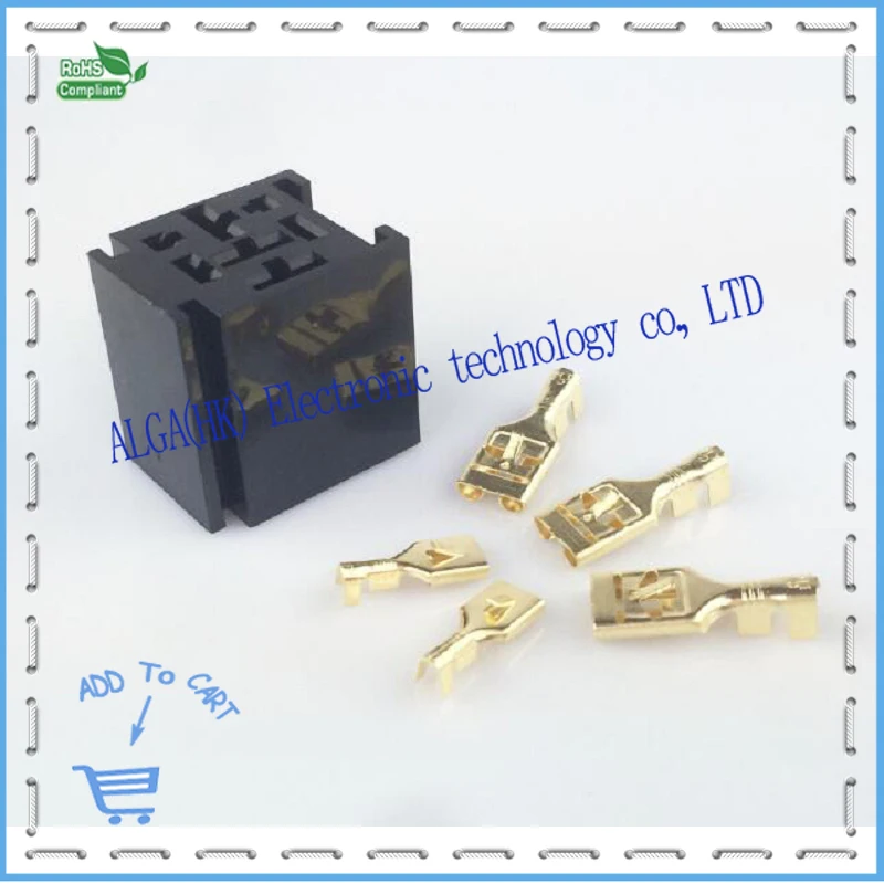 80A 5Pin или 4pin реле гнездо держатель автомобильного медный терминал и бесплатная