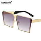 Солнцезащитные очки WarBLade, квадратные, в стиле хип-хоп, прозрачные, зеркальные, большие, 2018