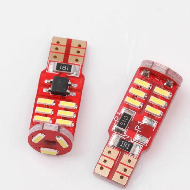 Автомобильная светодиодная лампа высокой яркости T10 W5W 194 15SMD красная печатная