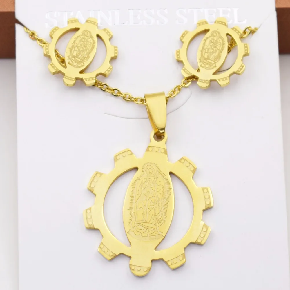 Ювелирные изделия из нержавеющей стали 316L Свадебная вечеринка Дева Мария солнце