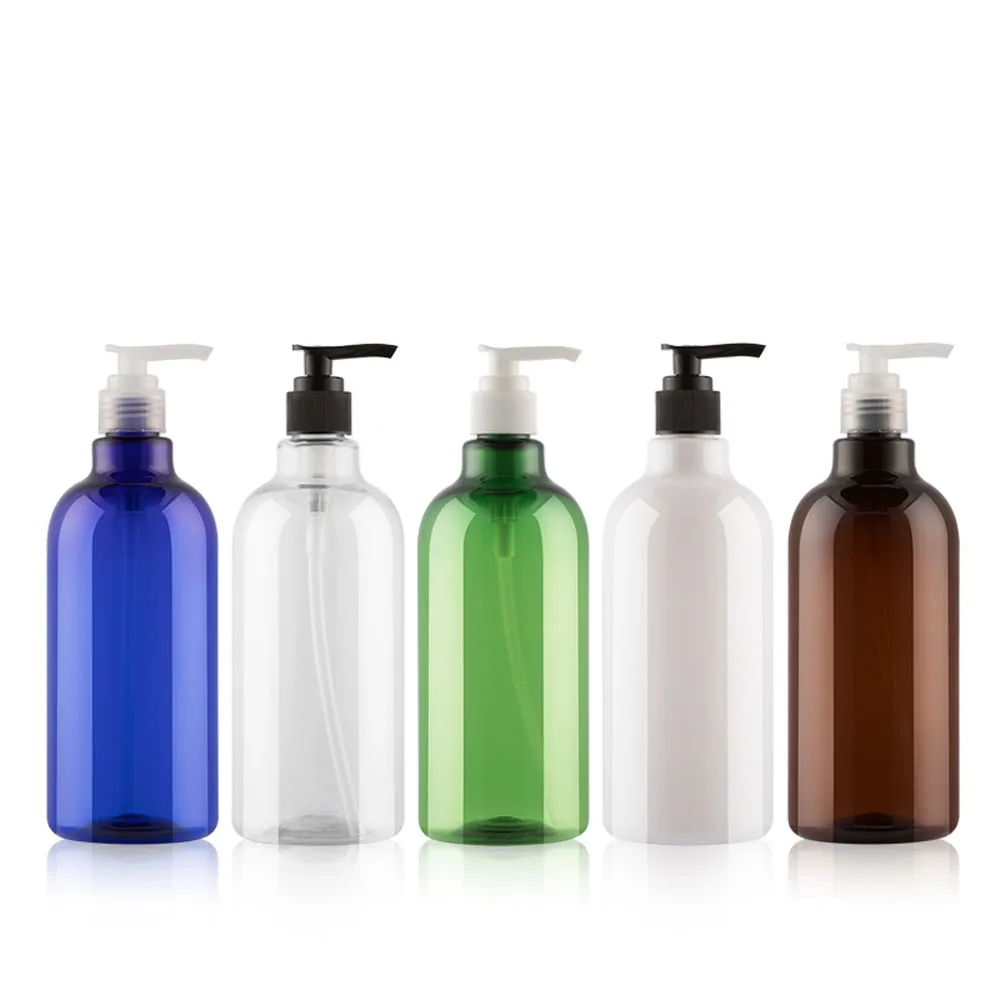 

12pcs/lot 500ml Plastic Cream Pump Bottle Refillable Shower Gel Cleanser Shampoo Pack Empty Cosmetic Lotion Bottles