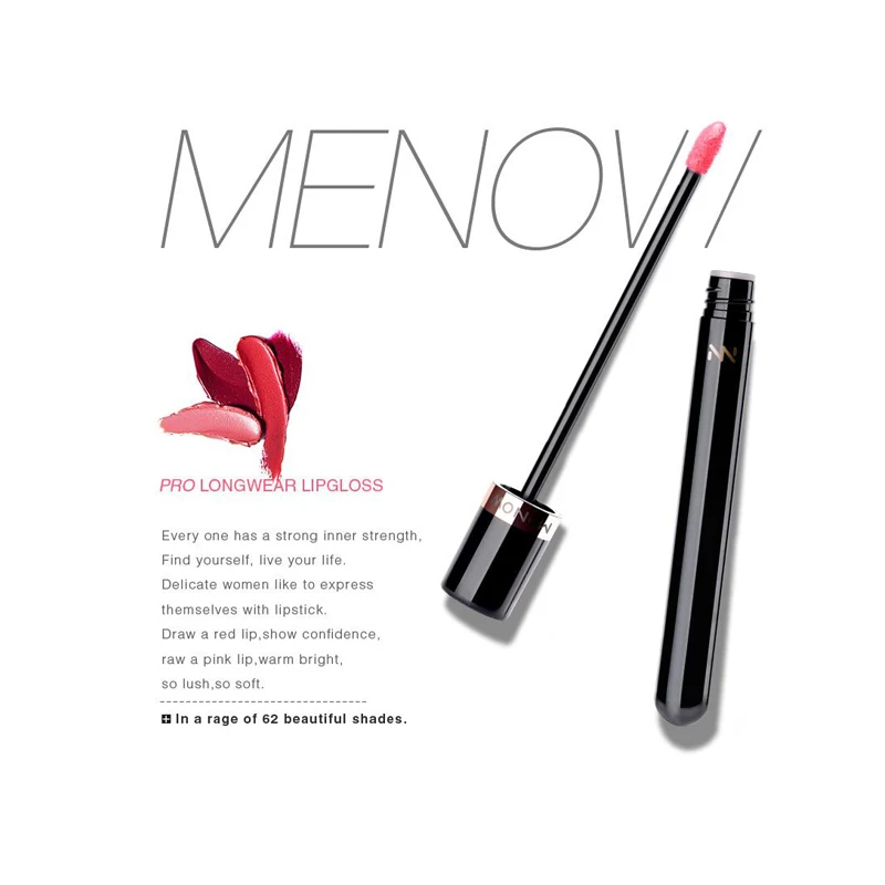 Бренд Menow Pro Cosmetics 62 цвета губная помада batom mate Жидкий блеск красота лабиос для губ