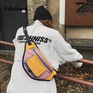 Поясная Сумка унисекс со вставками, водонепроницаемая Сумочка, нагрудная забавная дорожная кассира, мешок в стиле хип-хоп, рок для мальчиков и девочек