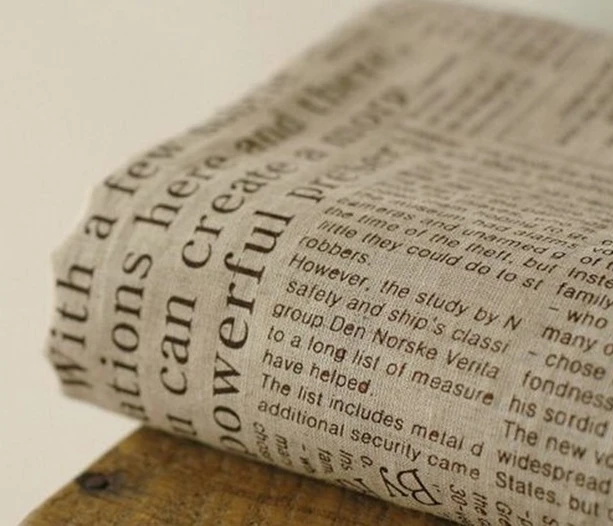 Женская конопляная хлопковая льняная ткань для шитья фототкань 145*100 см газета (1