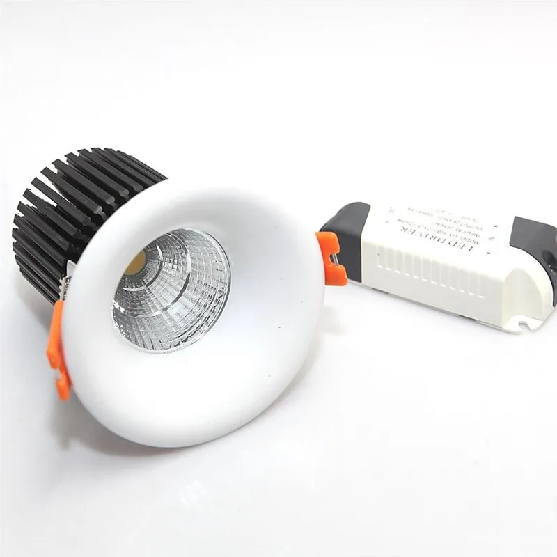 DHL Free Dimmable 12W Светодиодный светильник высокой яркости Led COB утопленные потолочные