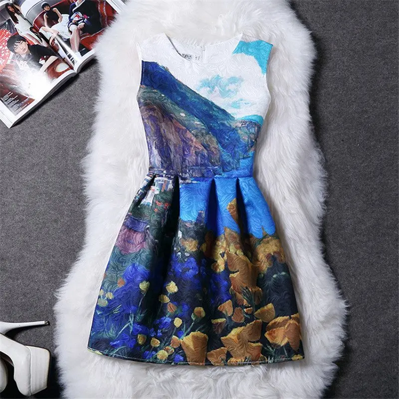 Модное женское платье Harajuku Ropa Mujer вечерние Брендовые платья с принтом винтажная