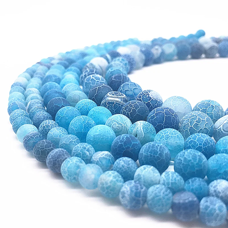 

Wholesale 6/8/10mm Frost Cracked Dream Fire Dragon Veins Round Loose Bead For Jewelry Making 15" Diy Bracelet&Necklace #02