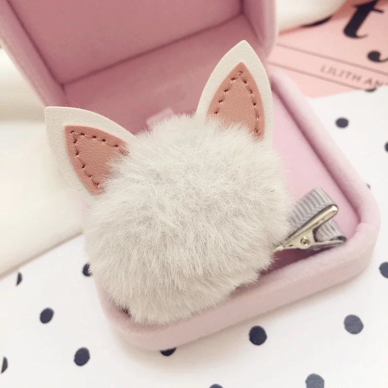 Корея Зима шпилька мультфильм кролик зажим для волос Обувь девочек Hairball цветок