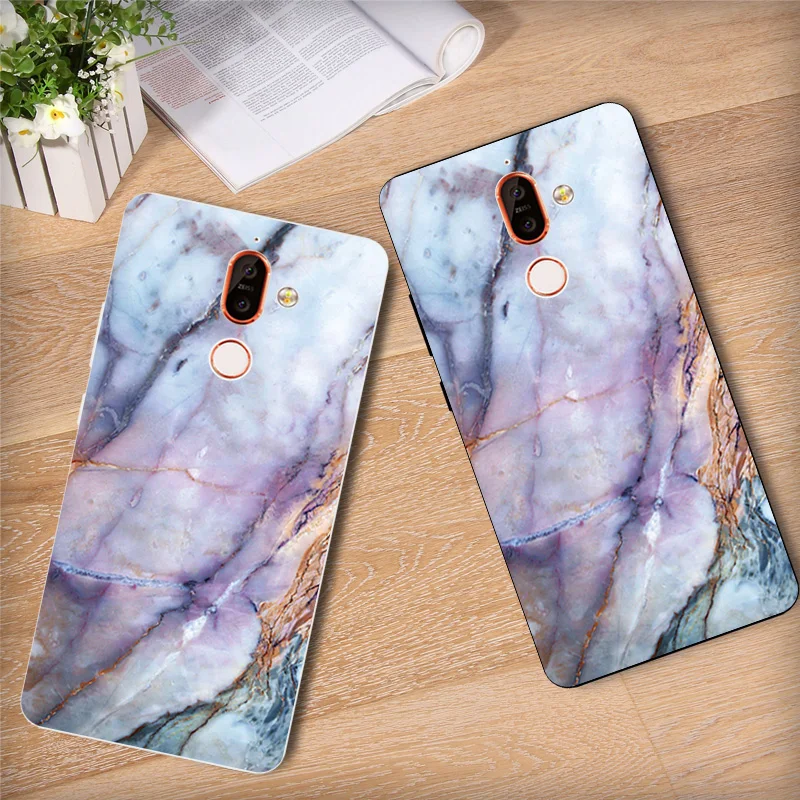 Mobile Phone Protector for Nokia 7 Plus TA-1046 Transparent TPU Case plus Fashion Printing Flexible Silicone Cover |
