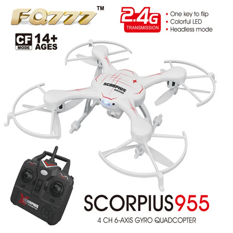 FQ777 955C Mini Drone with 2.0MP HD Camera 2.4G 4CH 6Axle Headless Mode One Key Return RC Quadcopter RTF for Children Toy Gift | Игрушки и