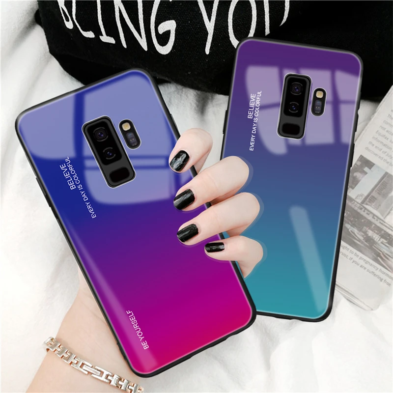 Градиентный чехол Aurora для Samsung Galaxy S8 8S SM G950F G950FD из закаленного стекла SM-G950F SM-G950FD |